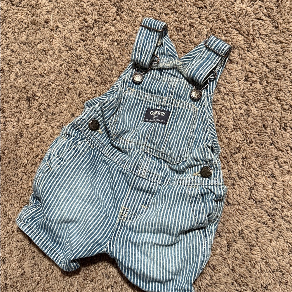 OshKosh B'gosh Blue and White Pinstripe Overalls